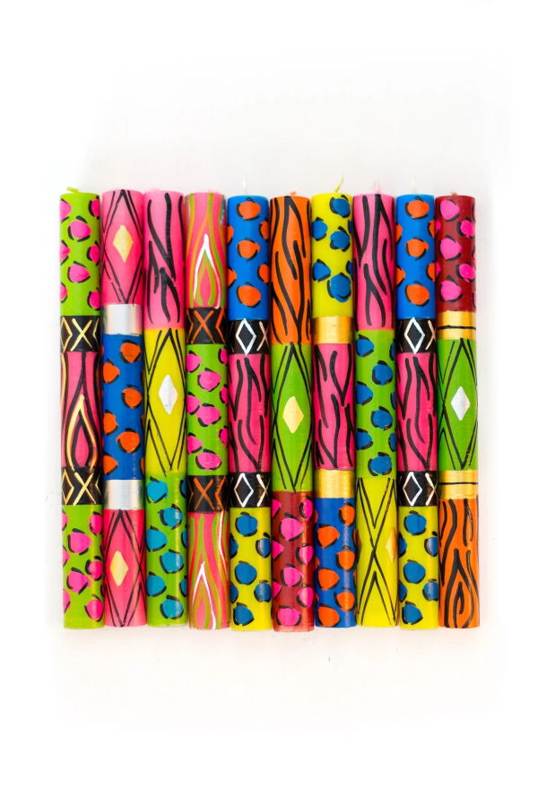 Thumbprint Artifacts Wild Animal Painted Candles