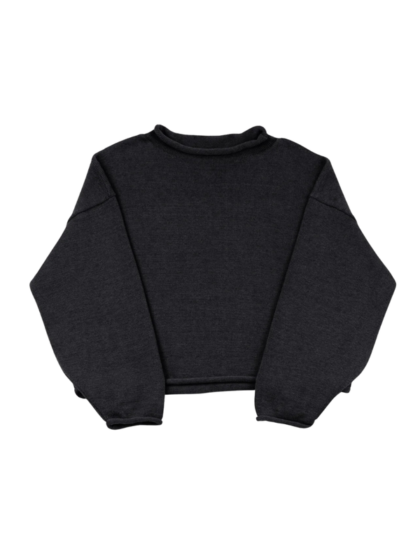 Micaela Greg Faded Black Rolled Sweater