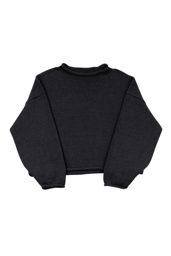 Micaela Greg Faded Black Rolled Sweater