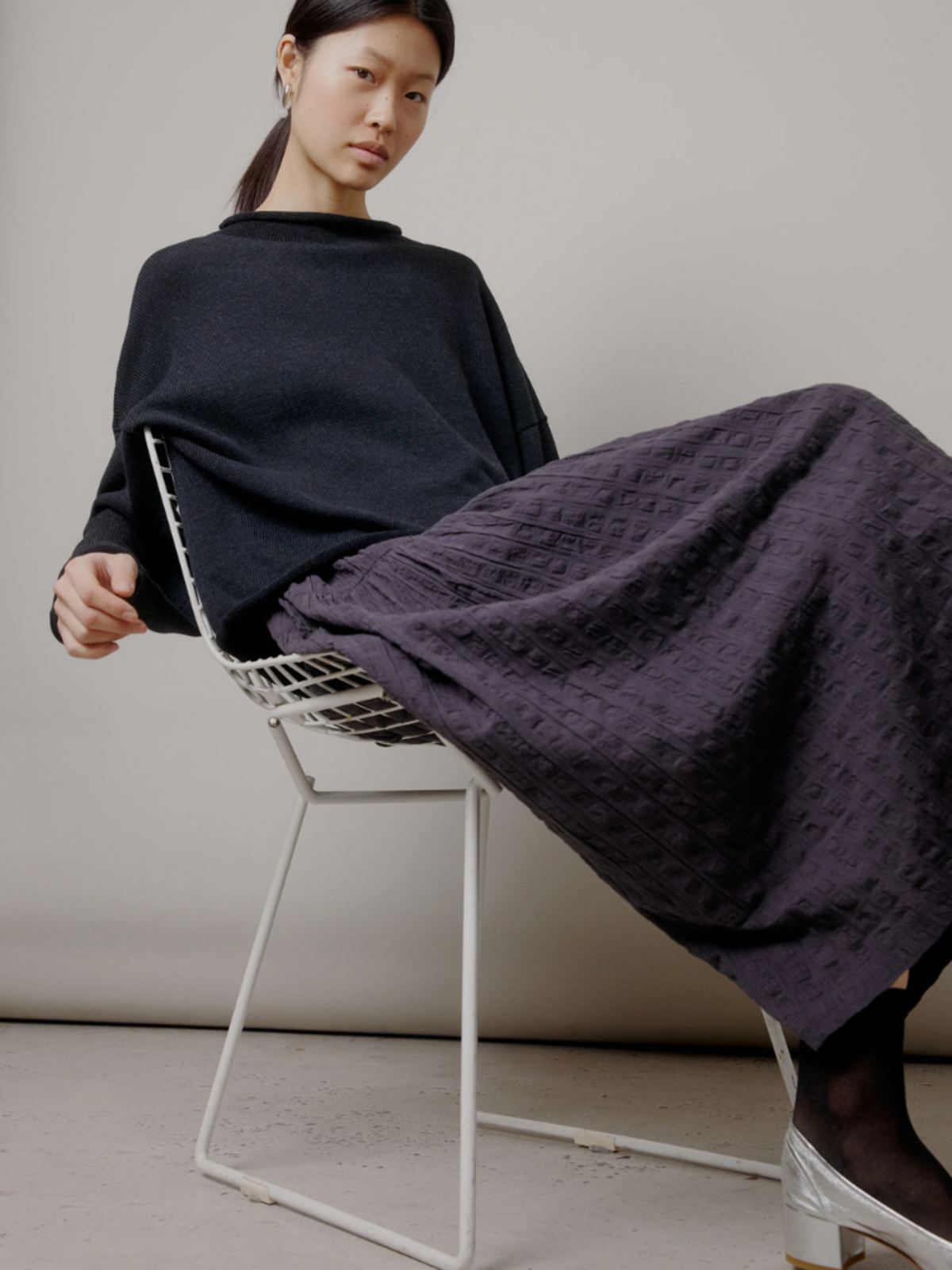 Micaela Greg Faded Black Rolled Sweater - Image 3 of 7