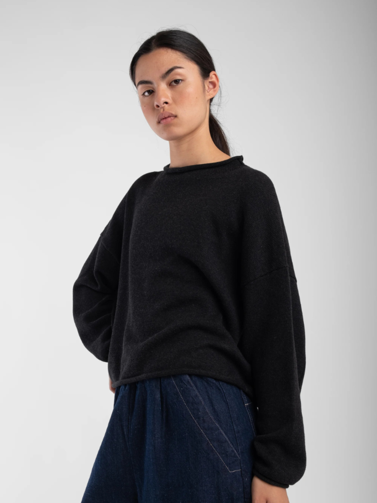 Micaela Greg Faded Black Rolled Sweater - Image 5 of 7