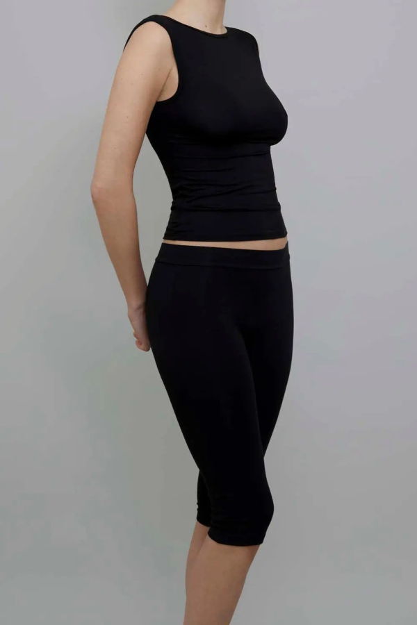 KYE Intimates Recline Bamboo Capri Legging - Black