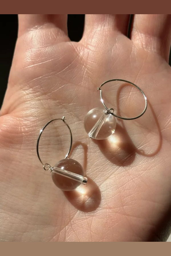 Sea + Pattern Mini Quartz Earrings
