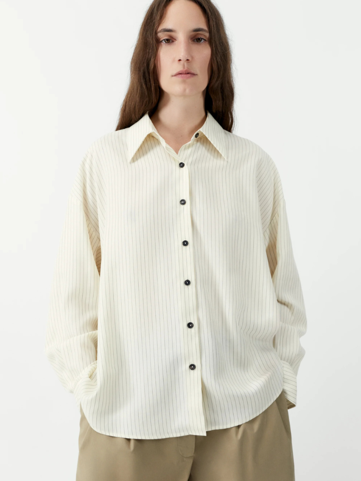 Cordera Oversized Pencil Stripe Shirt - Image 1 of 4