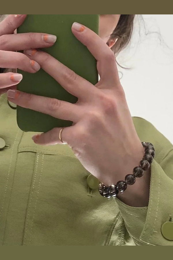 Sea + Pattern Smoky Quartz Bracelet