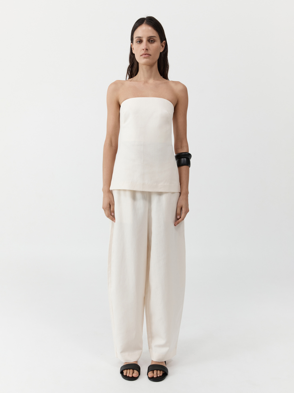 St. Agni Strapless Rouleau Tie Top