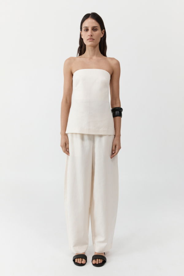 St. Agni Strapless Rouleau Tie Top