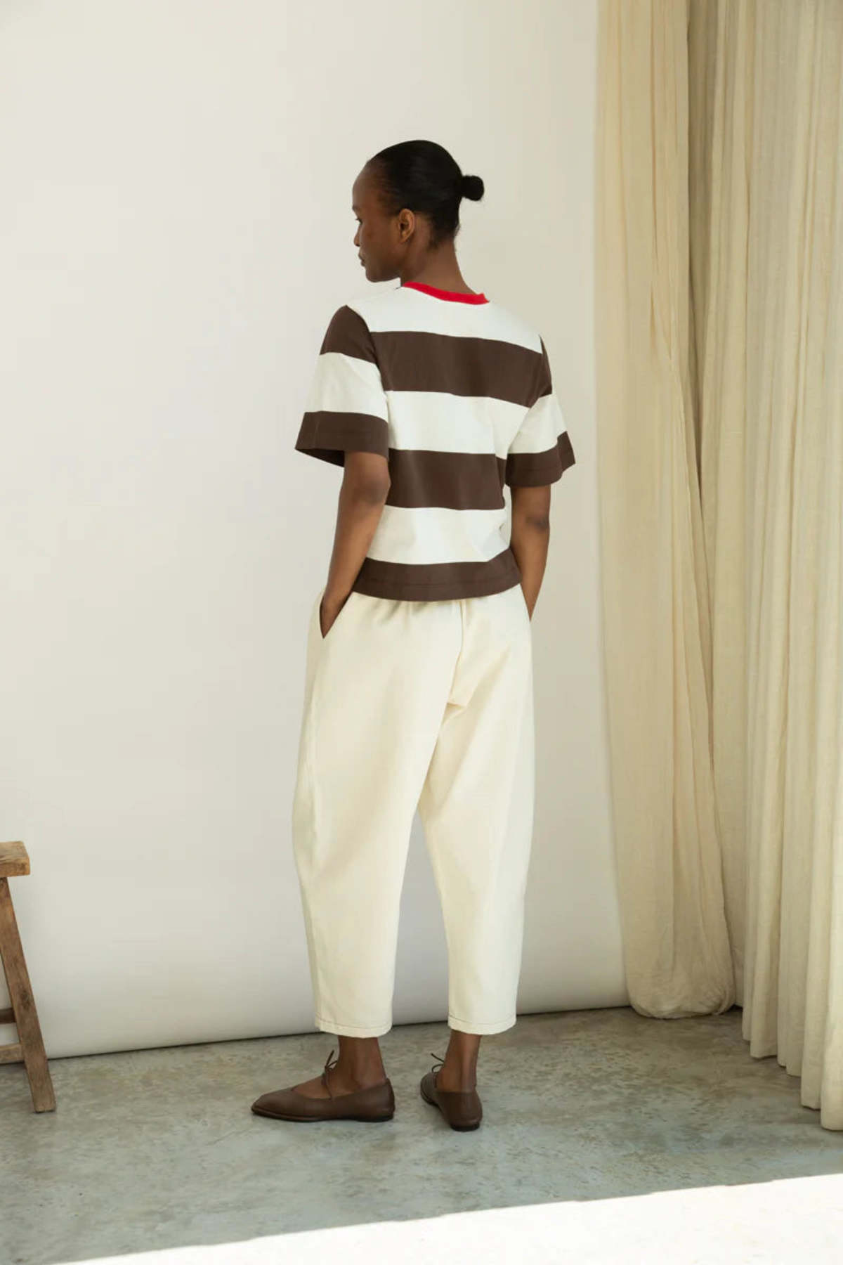 Beaumont Organic Bay Sue Stripe Tee - Cacao Stripe - Image 3 of 5
