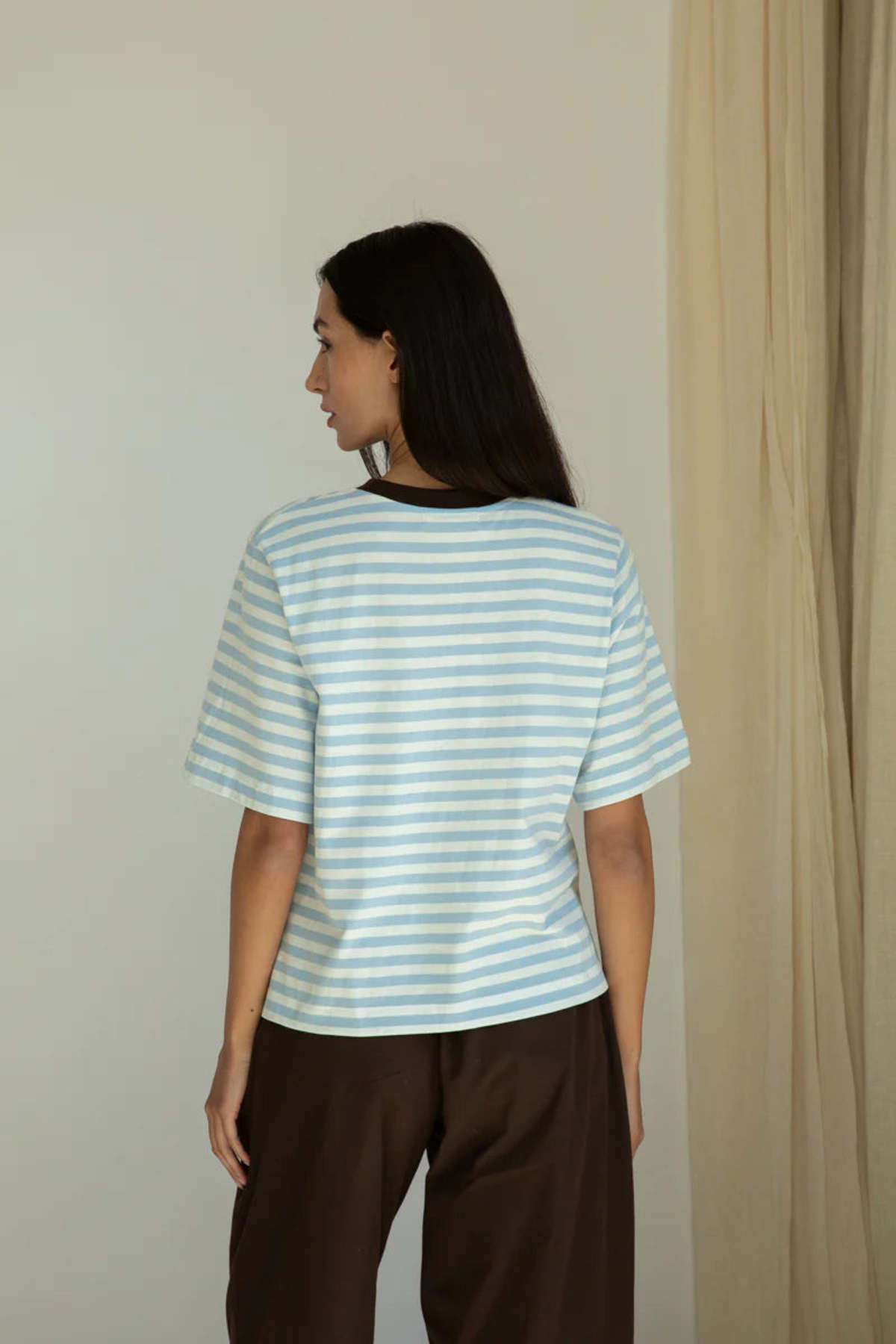 Beaumont Organic Bay Sue Stripe Tee - Blue Stripe - Image 3 of 6