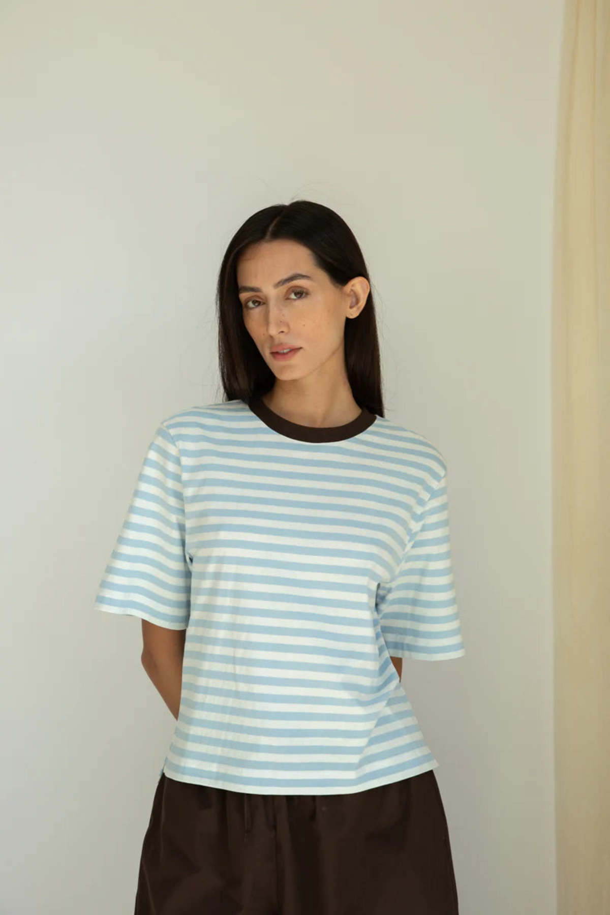 Beaumont Organic Bay Sue Stripe Tee - Blue Stripe - Image 4 of 6