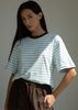 Beaumont Organic Bay Sue Stripe Tee - Blue Stripe - Thumbnail 5