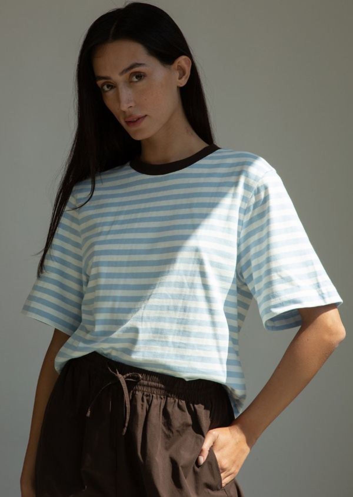 Beaumont Organic Bay Sue Stripe Tee - Blue Stripe - Image 5 of 6