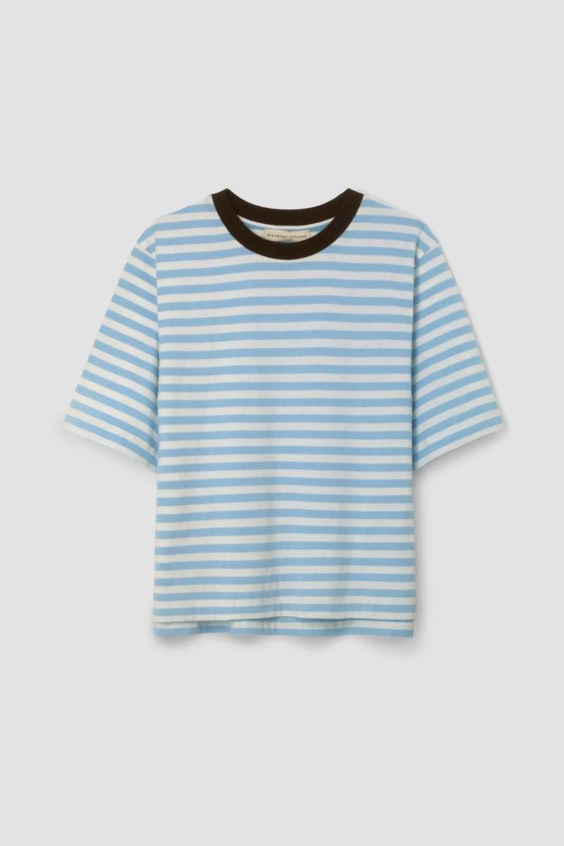 Beaumont Organic Bay Sue Stripe Tee - Blue Stripe