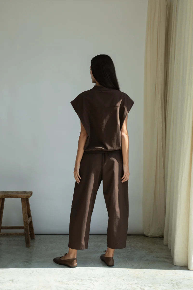 Beaumont Organic Cedar Poplin Trouser - Cacao