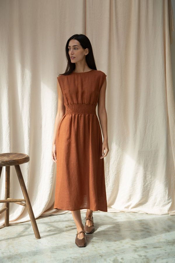 Beaumont Organic Ottillie-May Dress - Russet