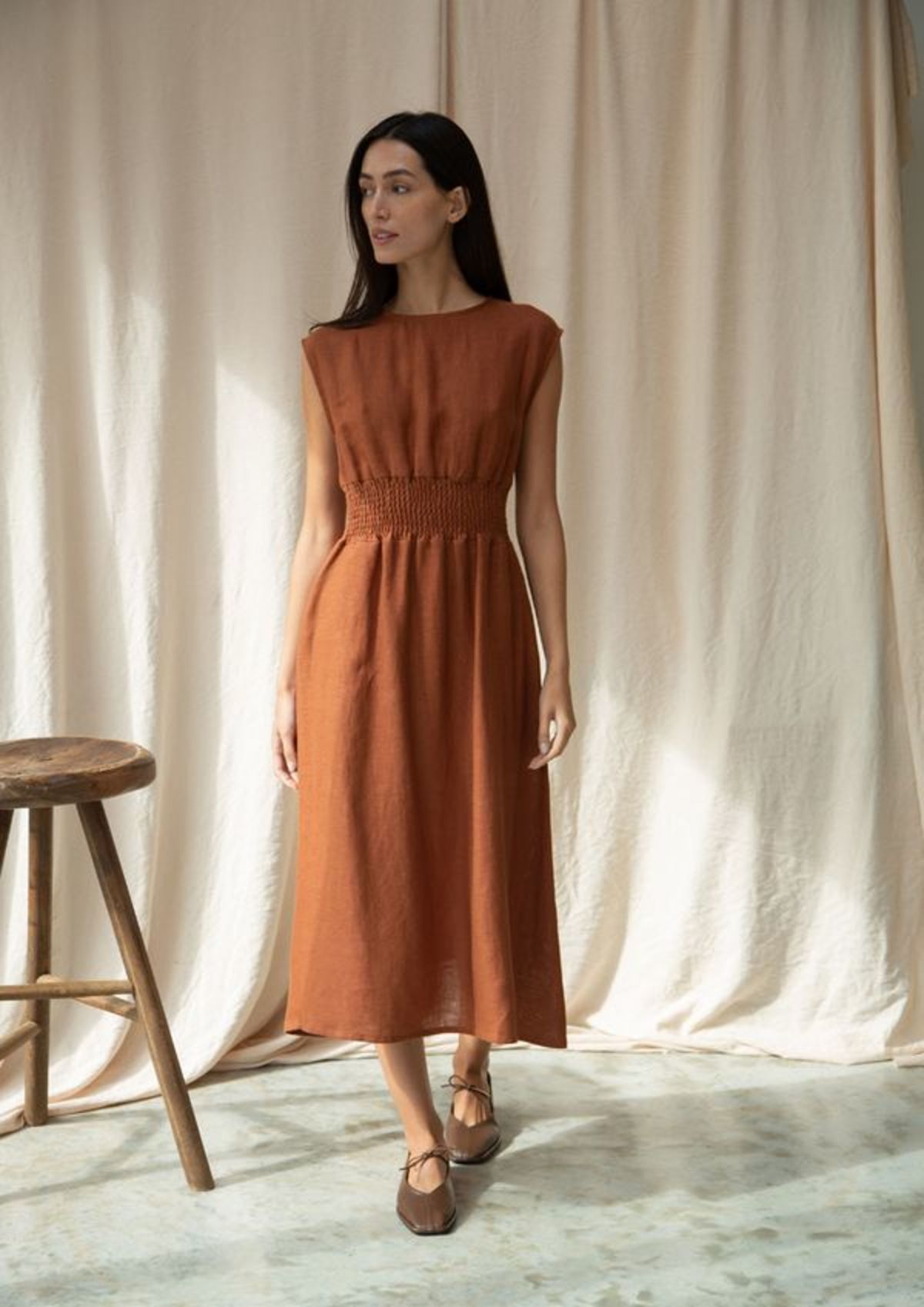 Beaumont Organic Ottillie-May Dress - Russet - Image 1 of 6