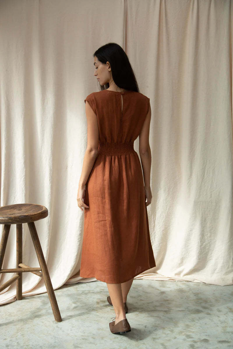 Beaumont Organic Ottillie-May Dress - Russet