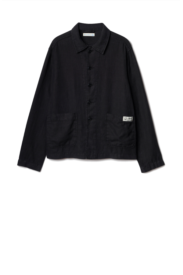 Merz b. Schwanen Cropped Worker's Linen Jacket