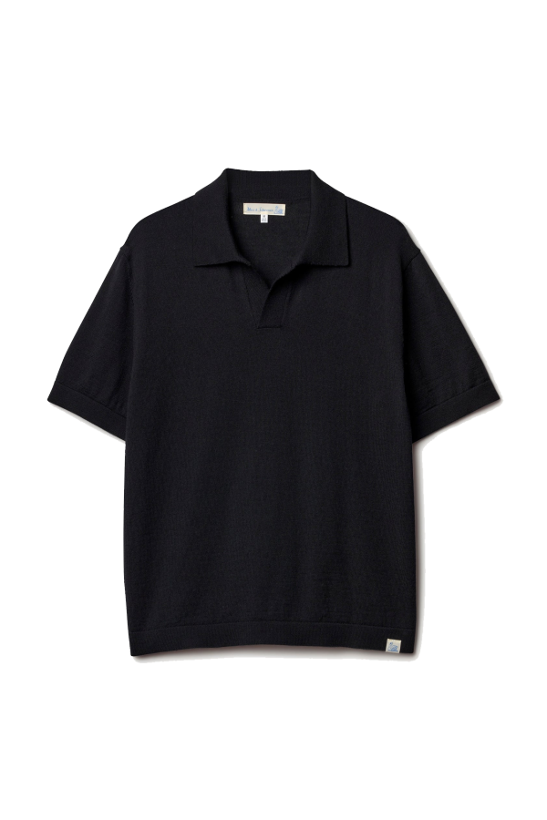 Merz b. Schwanen Knitted Merino Short Sleeve Polo