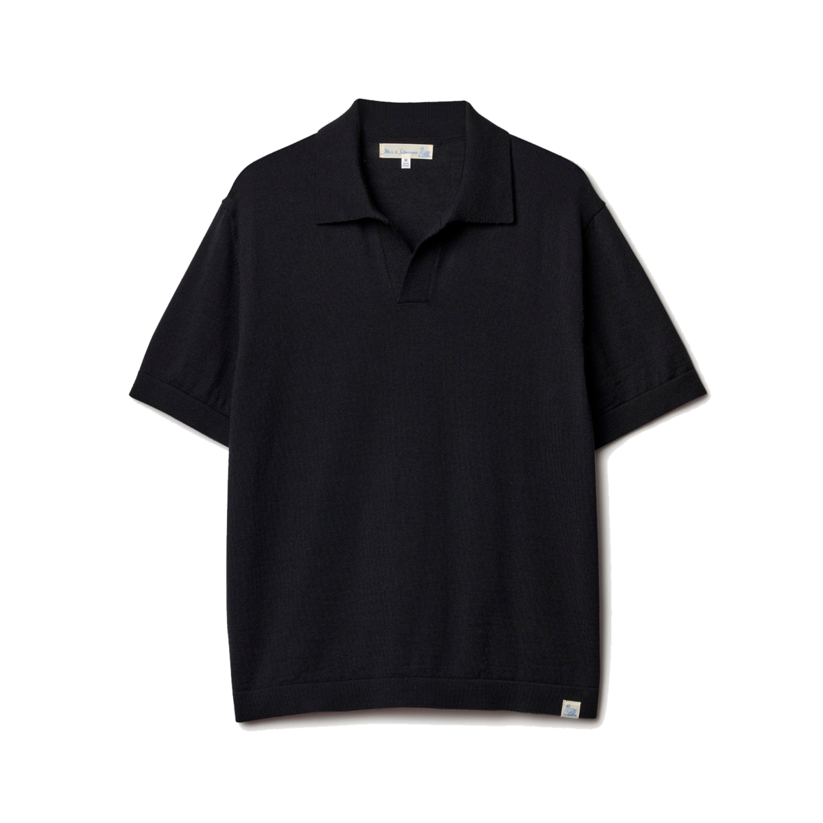 Merz b. Schwanen Knitted Merino Short Sleeve Polo - Image 1 of 1
