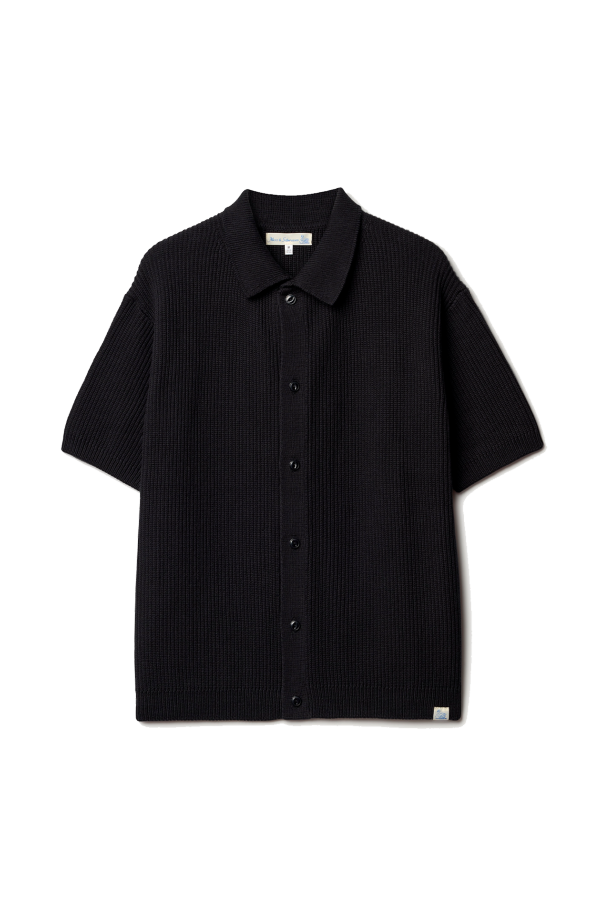 Merz b. Schwanen Ribbed Cotton Short Sleeve Shirt