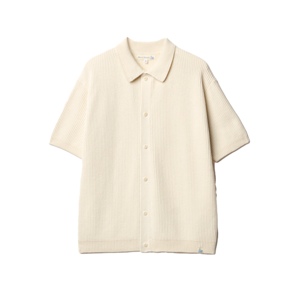 Merz b. Schwanen Ribbed Cotton Short Sleeve Shirt