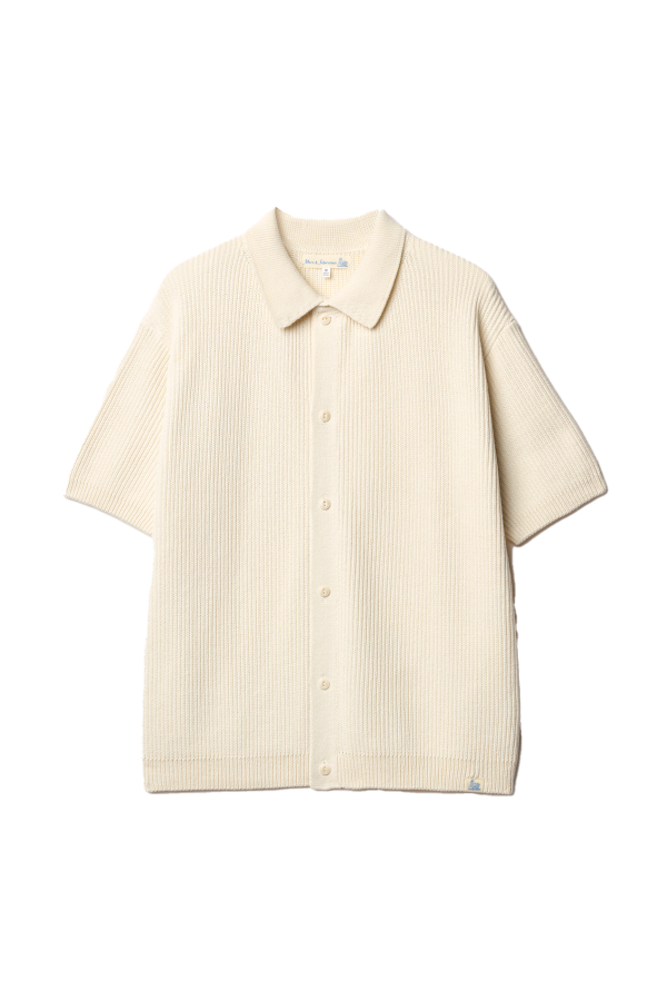 Merz b. Schwanen Ribbed Cotton Short Sleeve Shirt