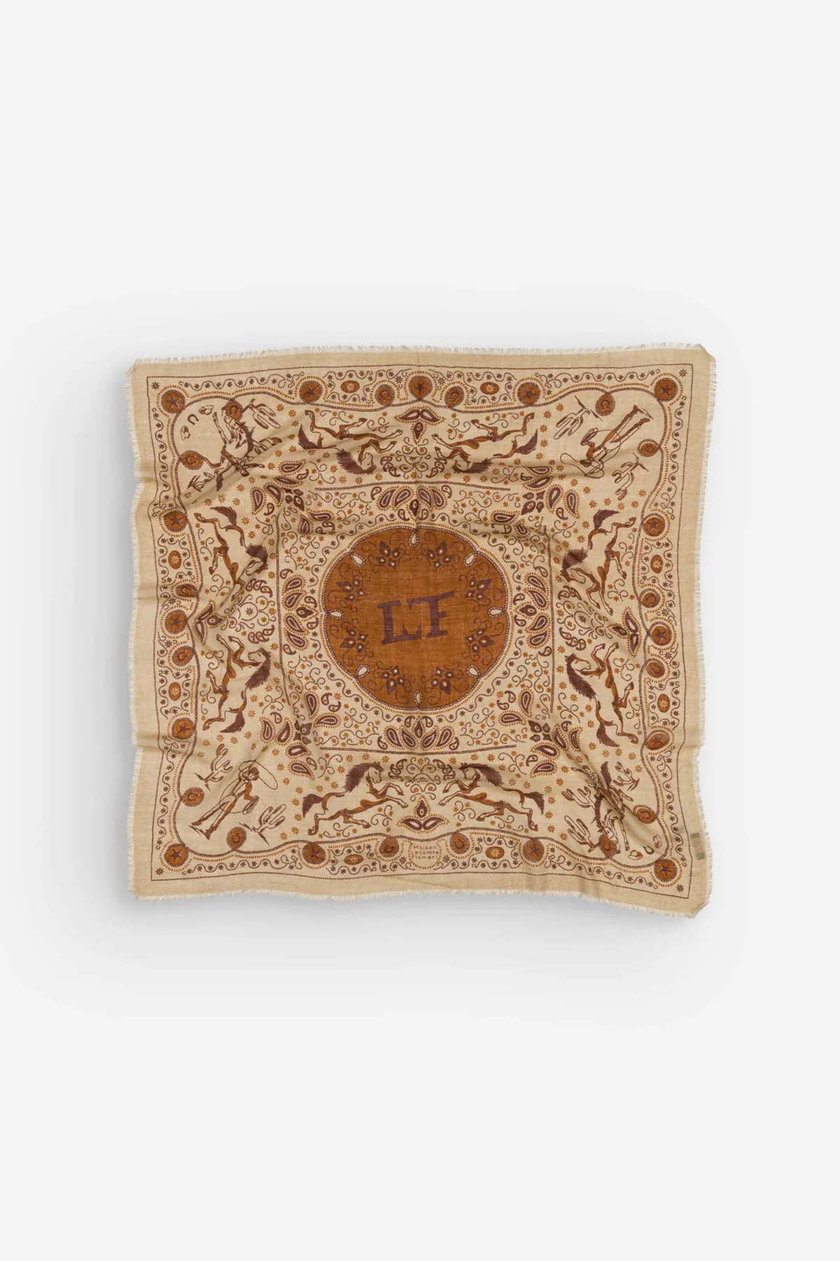 Maison Lecomte Flament Far West Wool Silk Blend Bandana Scarf - Image 1 of 3