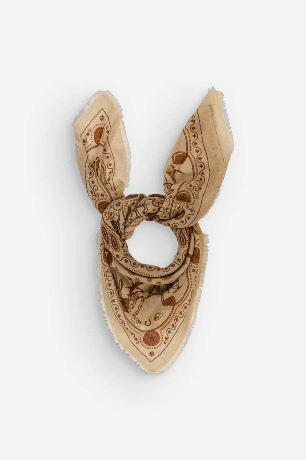 Maison Lecomte Flament Far West Wool Silk Blend Bandana Scarf - Image 2 of 3