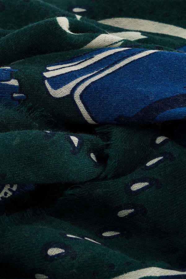 Maison Lecomte Flament Jumping Wool Silk Blend Bandana Scarf