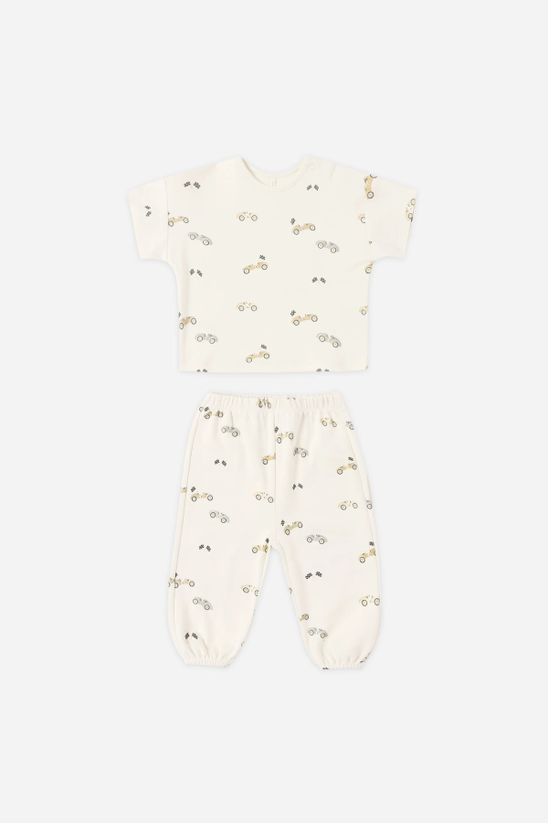 KIDS Rylee + Cru Quincy Mae Jersey Tee + Pant Set - Natural
