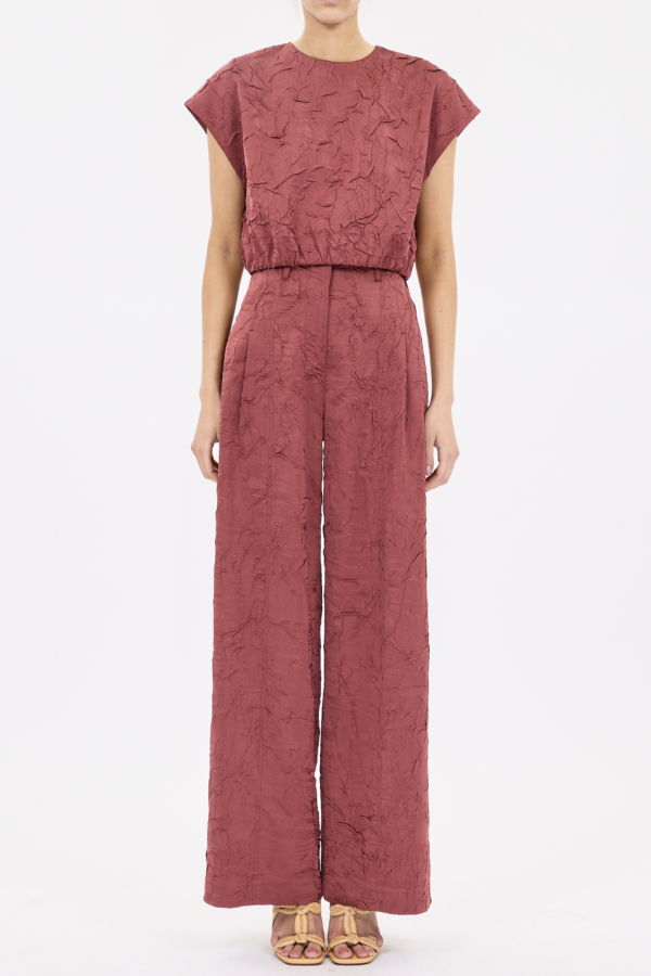 Ulla Johnson Gisella Crinkled Crop Top - Fig