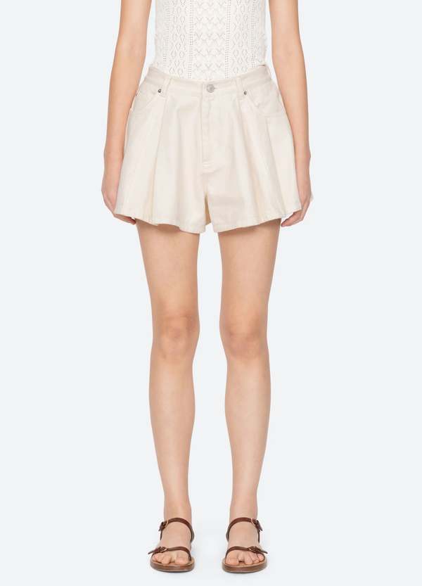 Sea NY Stasia Denim Shorts - Cream