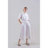 Psophia Bouton & Brume Elastic-Waist Cotton Palazzo Pants - White - Thumbnail 1