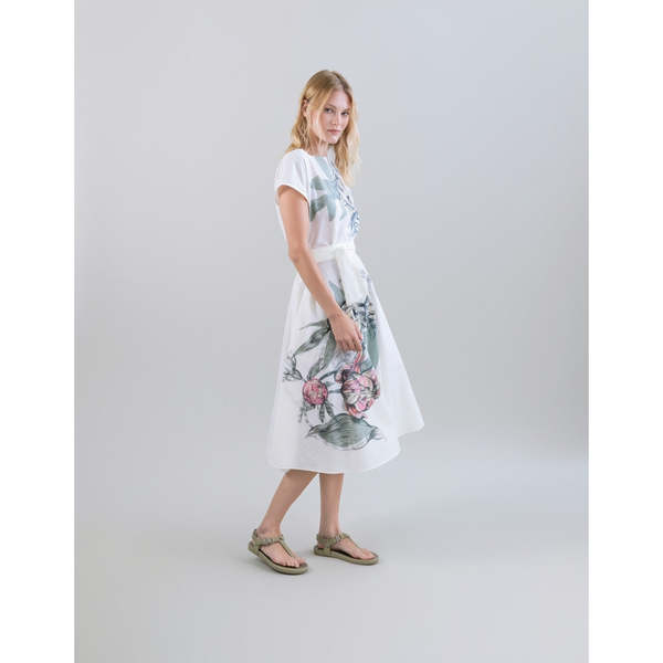 Psophia Muted Peony Study Dress - White