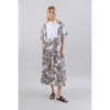 Psophia Retro Bloomleaf Long Dress With Bib Mao Collar - White - Thumbnail 2