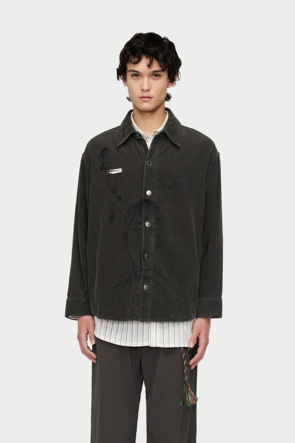 Song for the Mute Yawning Kid Shirt Jacket - Petrol