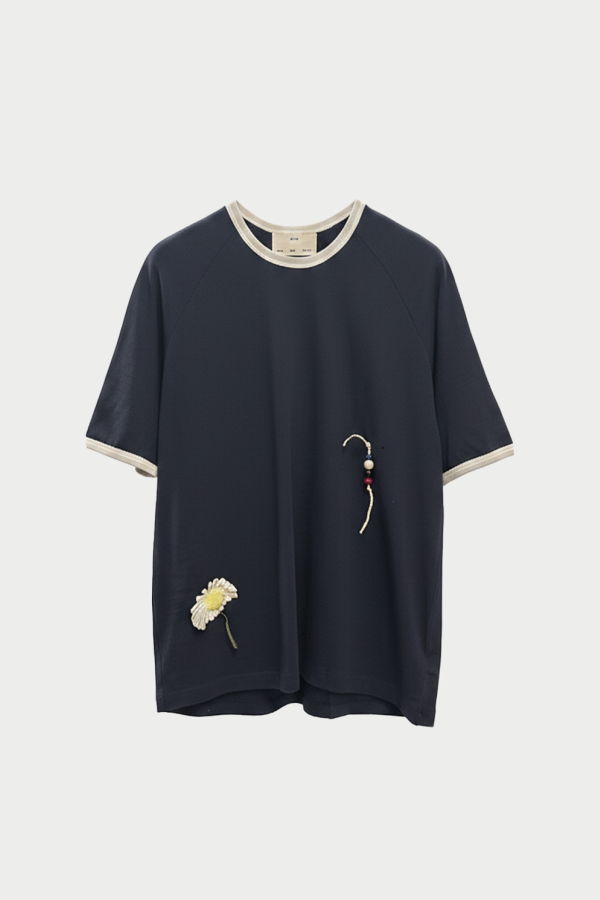 Song for the Mute Flower Raglan Tee Navy Tee