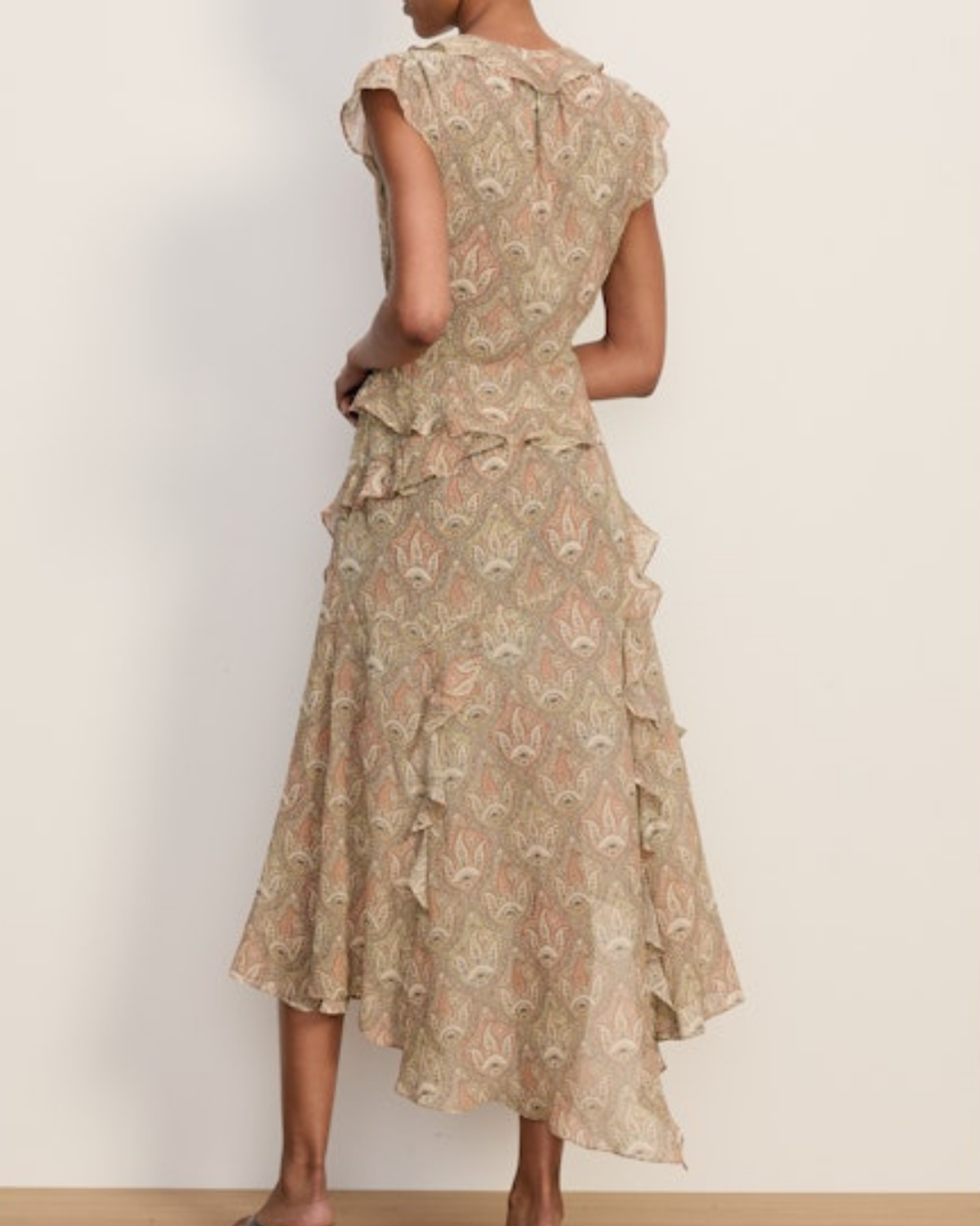 Veronica Beard Cap Sleeve Avenel Dress - Stone Khaki Multi - Image 3 of 3