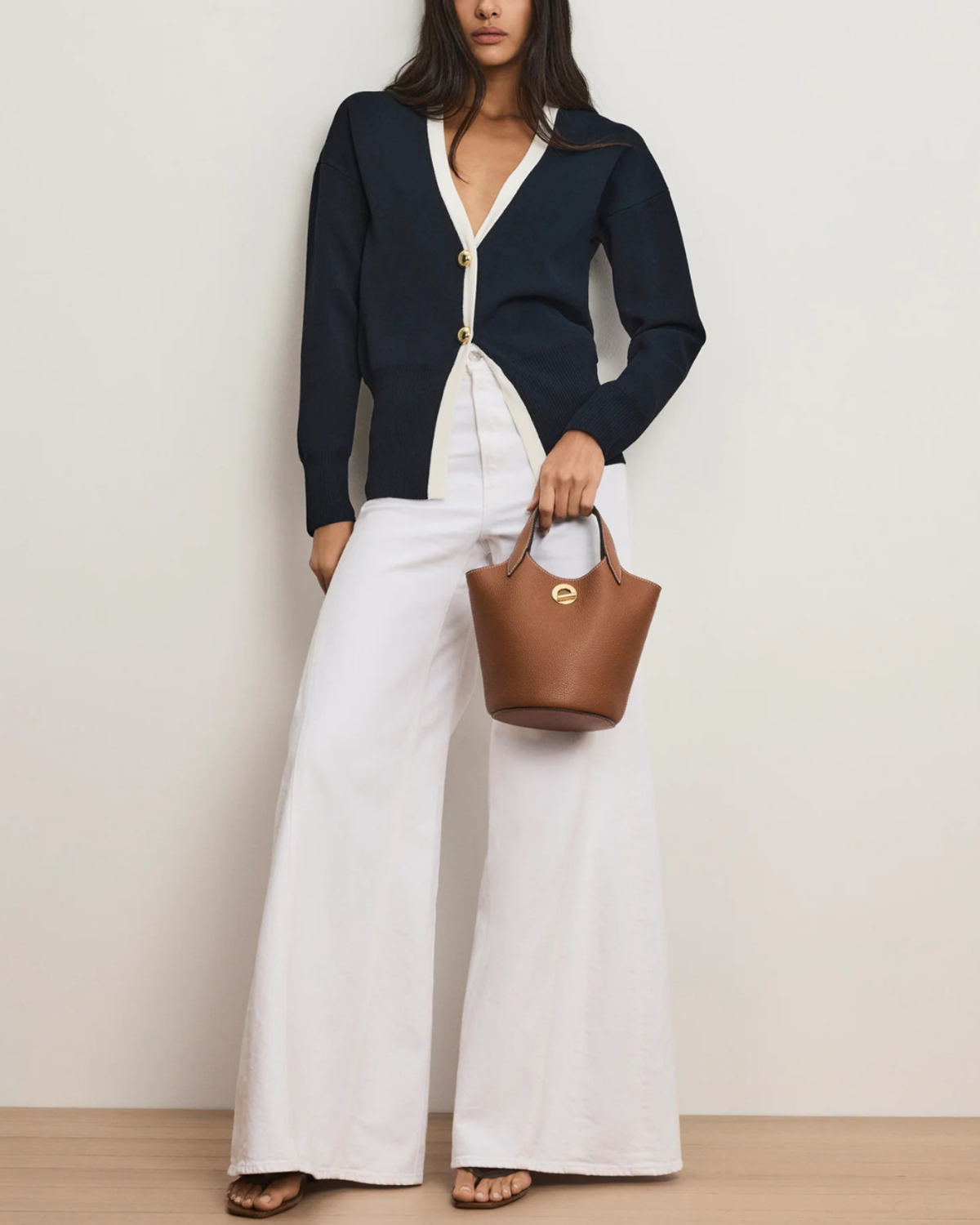 Veronica Beard Cillian Cardigan - Navy - Image 2 of 5