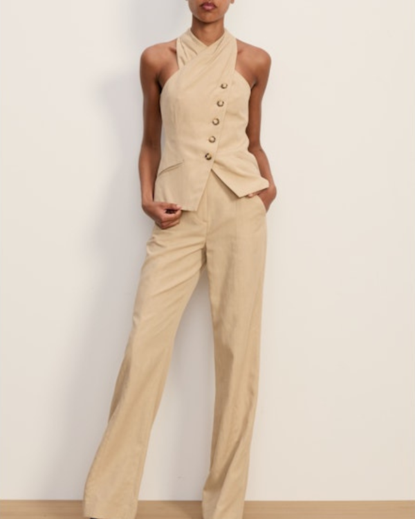 Veronica Beard Cropped Pacey Top - Stone Khaki Veronica Beard Cropped Pacey Top - Stone Khaki