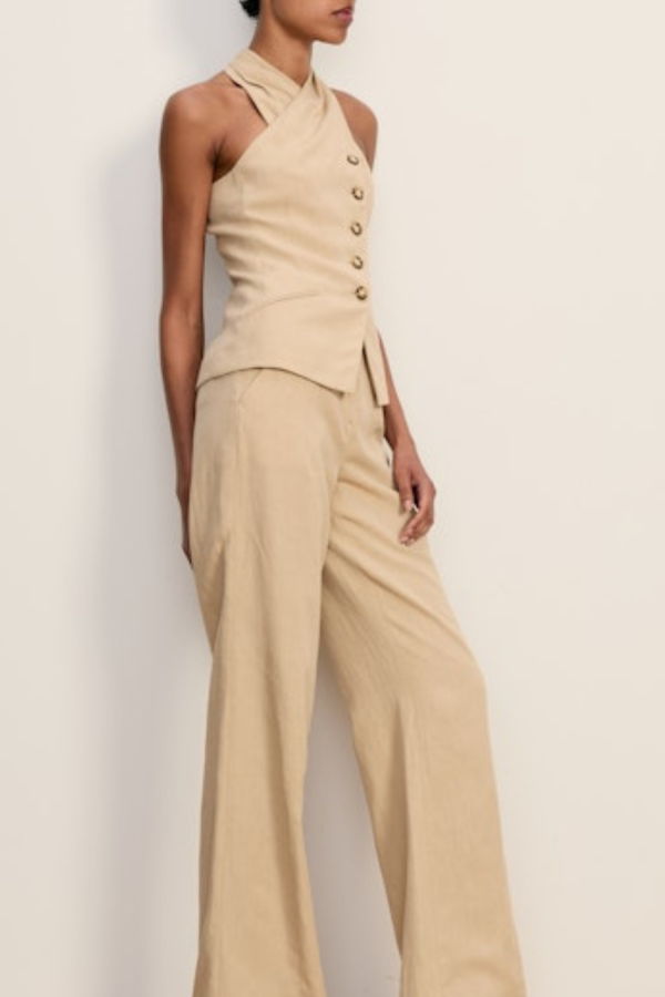 Veronica Beard Cropped Pacey Top - Stone Khaki