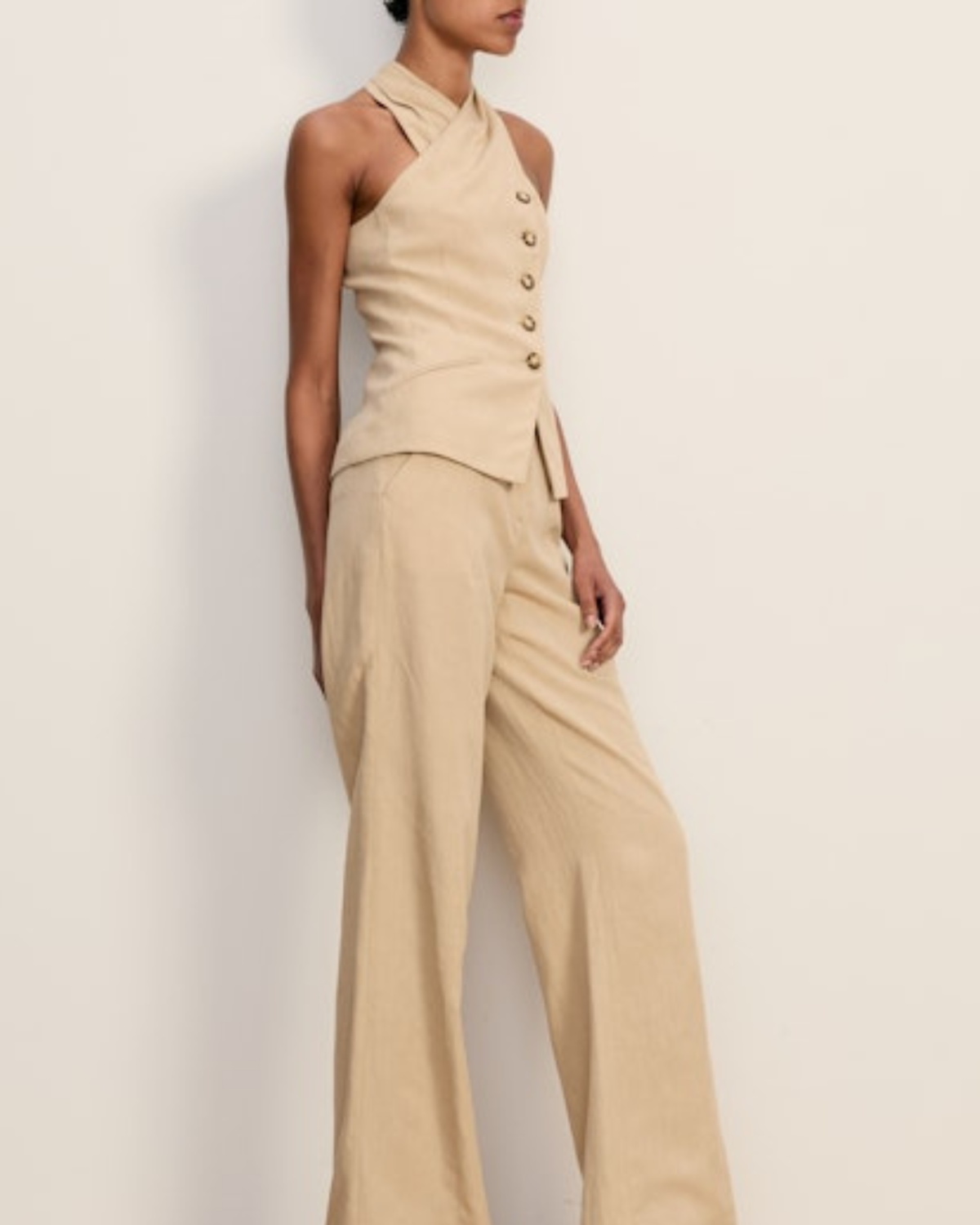 Veronica Beard Cropped Pacey Top - Stone Khaki - Image 2 of 3