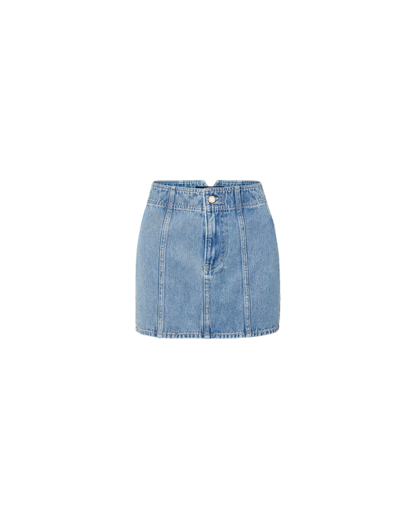 Veronica Beard Marquita Denim Mini Skirt - Silver Dust