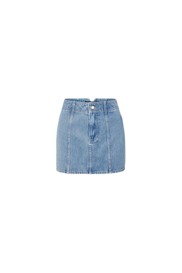 Veronica Beard Marquita Denim Mini Skirt - Silver Dust