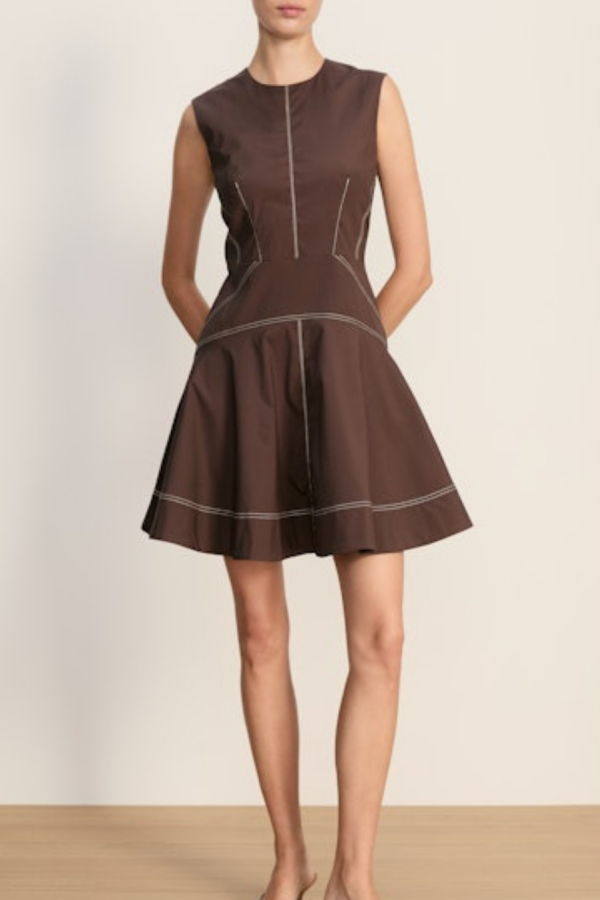 Veronica Beard Mini Karrigan Dress - Mocha