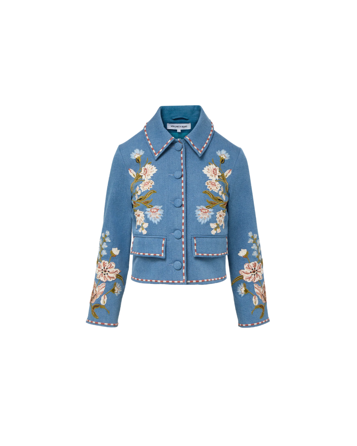 Veronica Beard Vikaria Embroidered Jacket - Sea Glare - Image 1 of 6