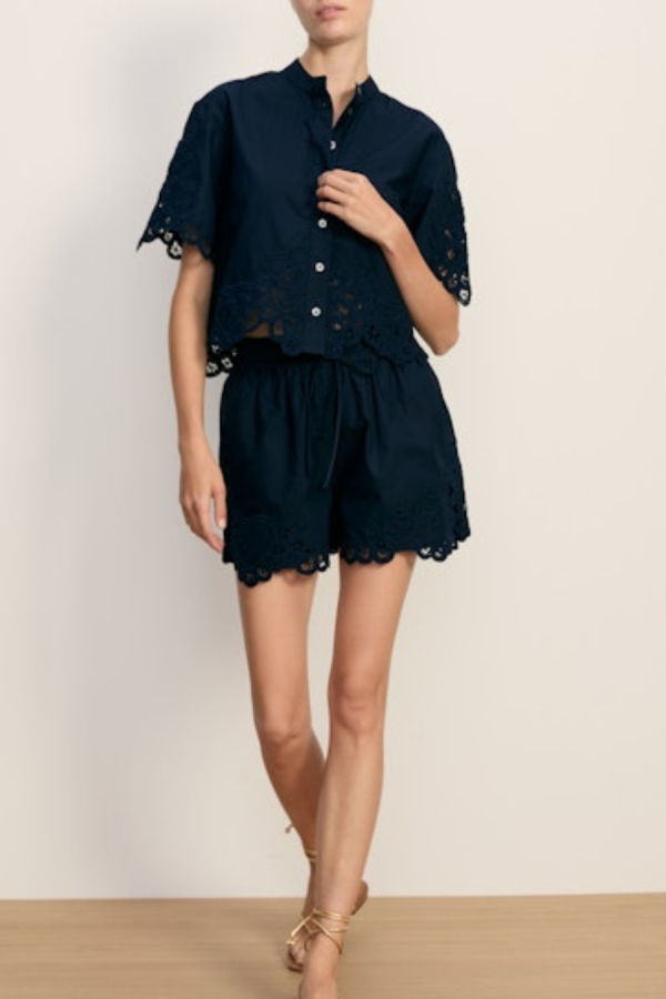 Veronica Beard Vivaldi Lace Short - Navy
