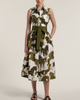 Sara Roka Zalla Dress - Green/White Horses - Thumbnail 1