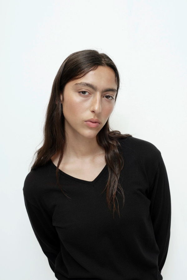 Mijeong Park Cotton Blend V-Neck Knit Top